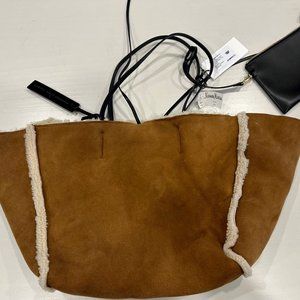Carolina Santo Domingo Caspia Shearling Wing Tote Bag